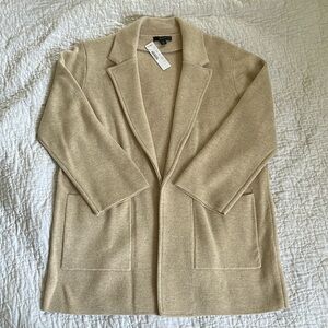 JCrew Sophie sweater blazer, tan, size M, NWT